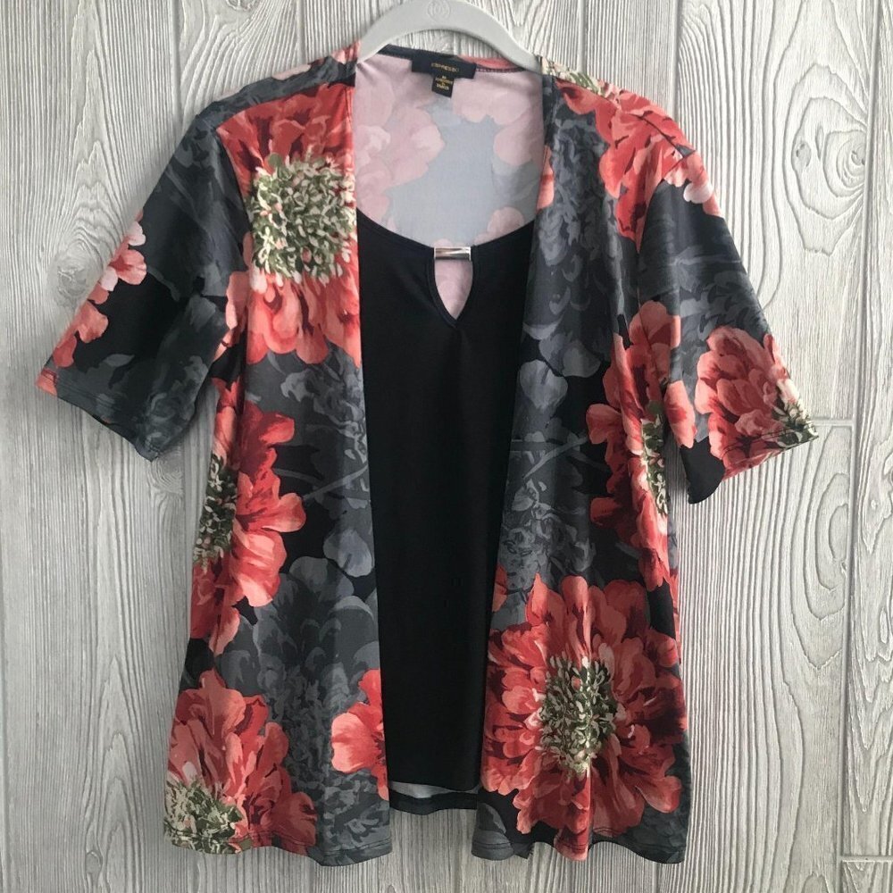 Women's‎ Faux Layered Top Blouse Medium